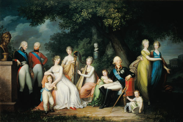 Paul I (1754-1801), Maria Feodorovna (1759-1828) and their Children à Franz Gerhard von Kugelgen