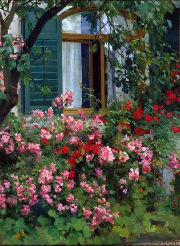 Am Blumenfenster à Franz Grassel