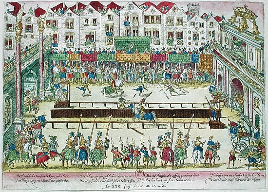 Tournament during which Henri II (1519-59) was injured the Count of Montgomery and died ten days lat à Franz Hogenberg