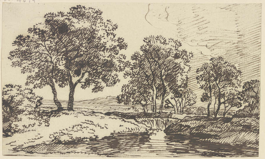 Trees at a stream à Franz Innocenz Josef Kobell