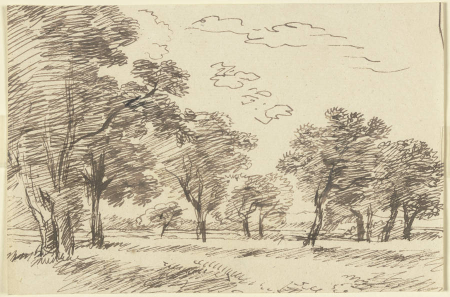 Trees on a meadow à Franz Innocenz Josef Kobell