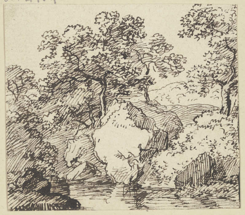 Felsige Landschaft mit Bäumen à Franz Innocenz Josef Kobell