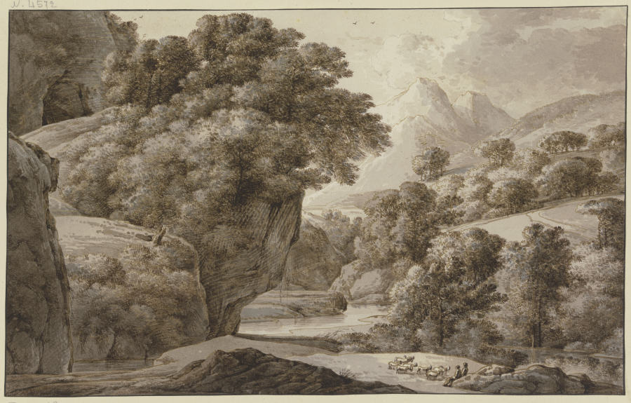 Felsige Landschaft mit Fluß à Franz Innocenz Josef Kobell