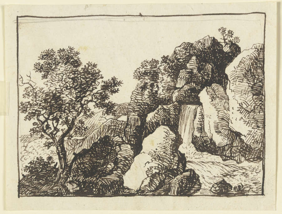 Crag with waterfall à Franz Innocenz Josef Kobell