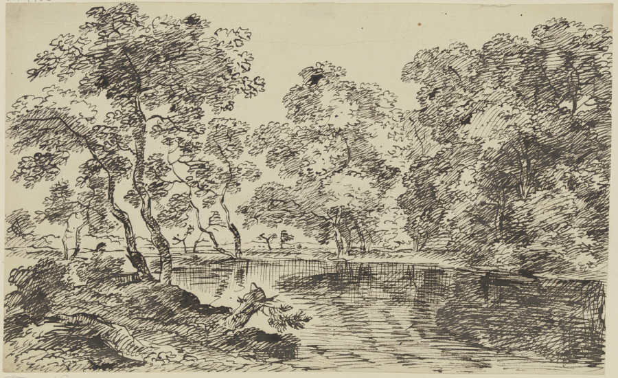 River and trees à Franz Innocenz Josef Kobell