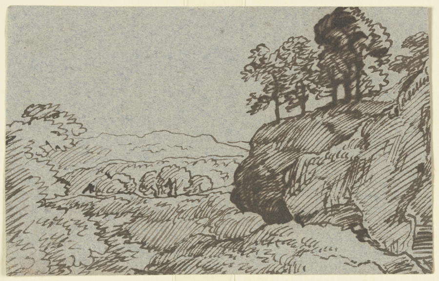 Landschaft mit baumbestandenem Felssporn à Franz Innocenz Josef Kobell