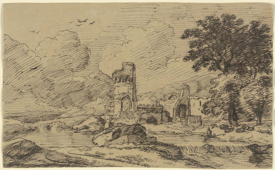 Landschaft mit Burgruine à Franz Innocenz Josef Kobell