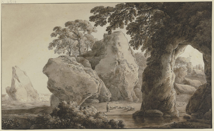 Landschaft mit Felsentor à Franz Innocenz Josef Kobell