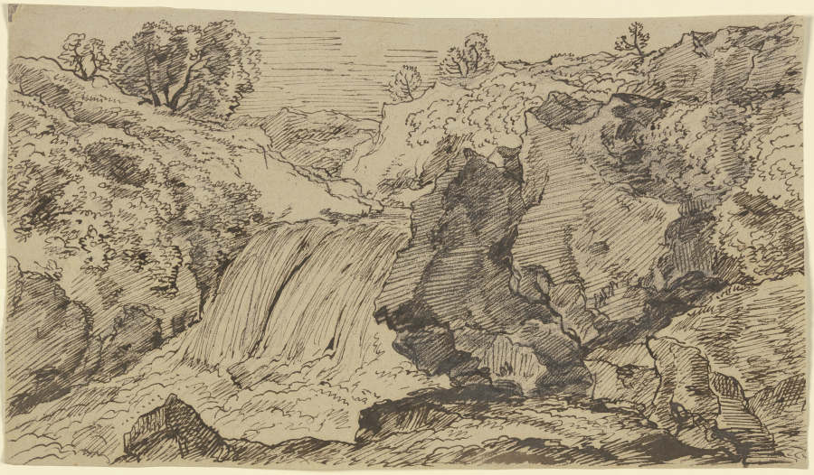 Landschaft mit Wasserfall à Franz Innocenz Josef Kobell