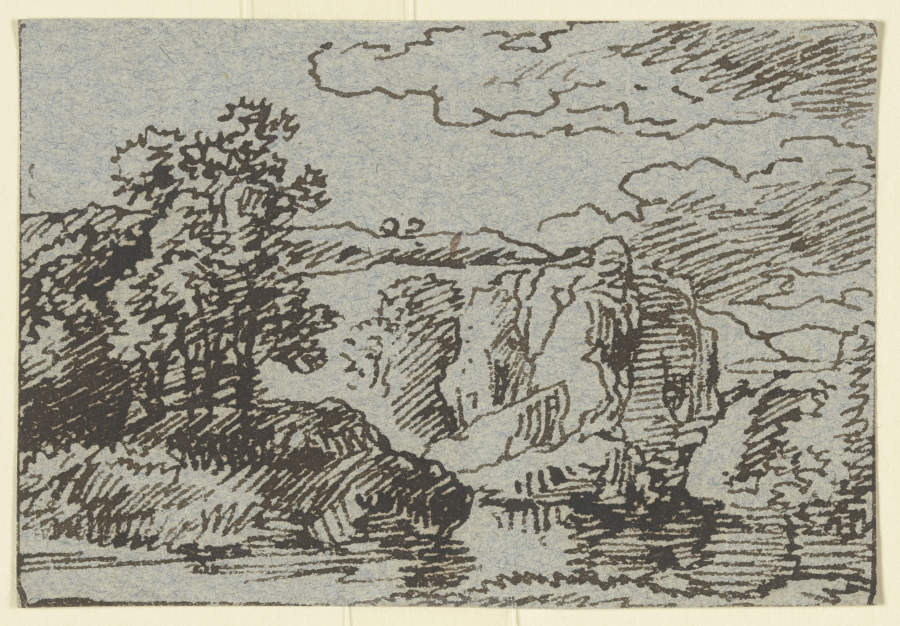Uferlandschaft mit Felssporn à Franz Innocenz Josef Kobell