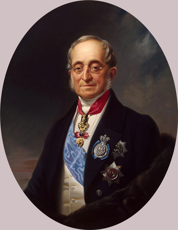 Portrait of the Chancellor of the Russian Empire Count Karl Robert Nesselrode (1780-1862) à Franz Krüger