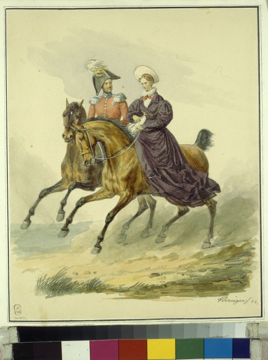 Emperor Nicholas I and Empress Alexandra Fyodorovna (Charlotte of Prussia) à Franz Krüger
