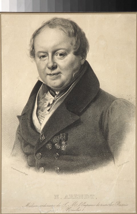 Portrait of the imperial personal physician Nicholas Martin Arendt (1785-1859) à Franz Krüger
