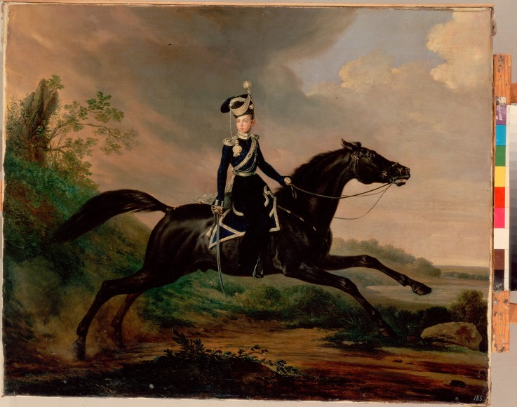Equestrian Portrait of Grand Prince Alexander Nikolayevich (1818-1881) à Franz Krüger