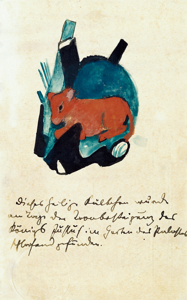 Le petit veau Saint (sur la carte postale à des Else élèves de cachot de lecture) à Franz Marc