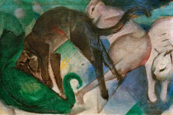 Cats Playing (Painting of Cats) à Franz Marc