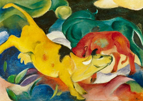 Vaches - rouge, vert, jaune à Franz Marc