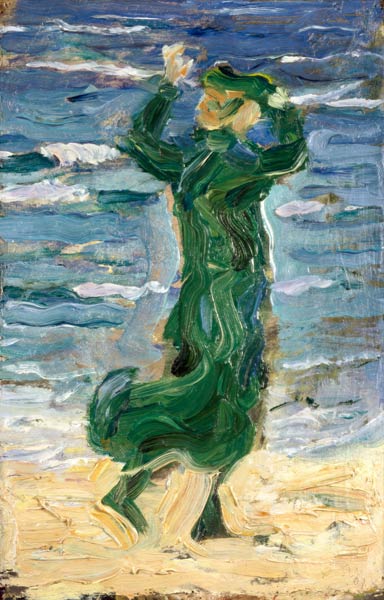 Femme dans le vent à la mer à Franz Marc