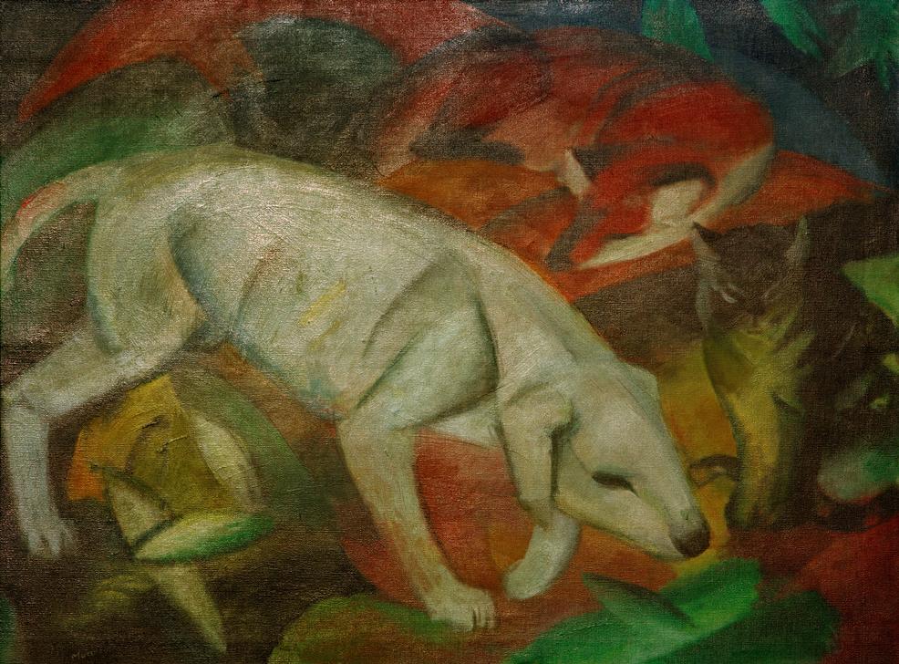 Dog, cat, fox à Franz Marc
