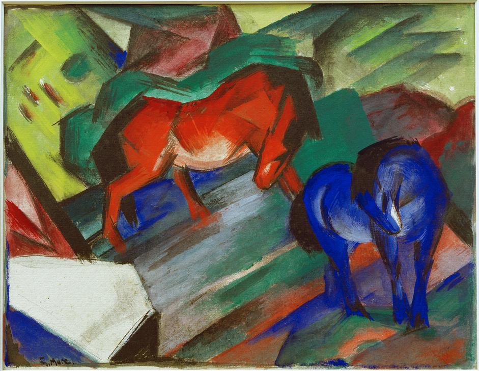 Red and Blue Horses à Franz Marc
