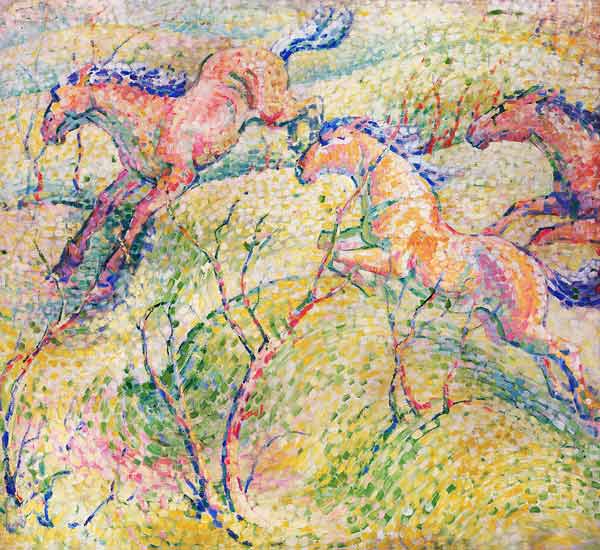 Chevaux bondissants à Franz Marc