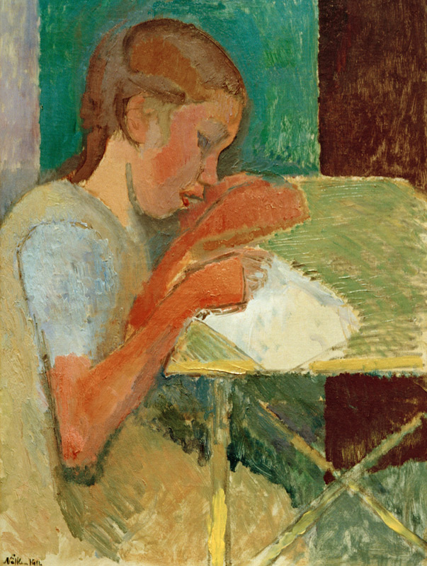 Schreibendes Mädchen à Franz Nolken