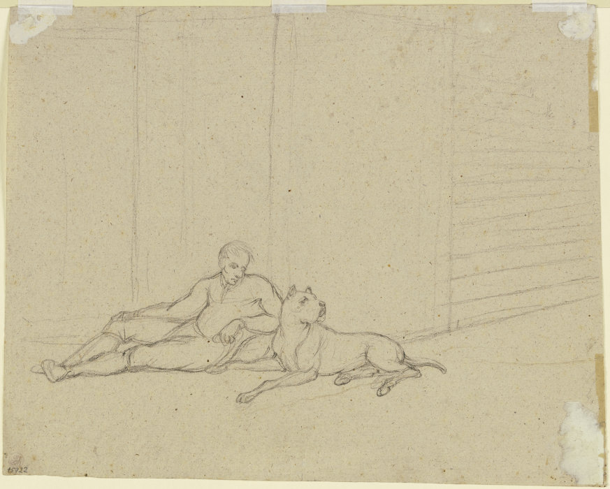 Reclining man with mastiff à Franz Pforr
