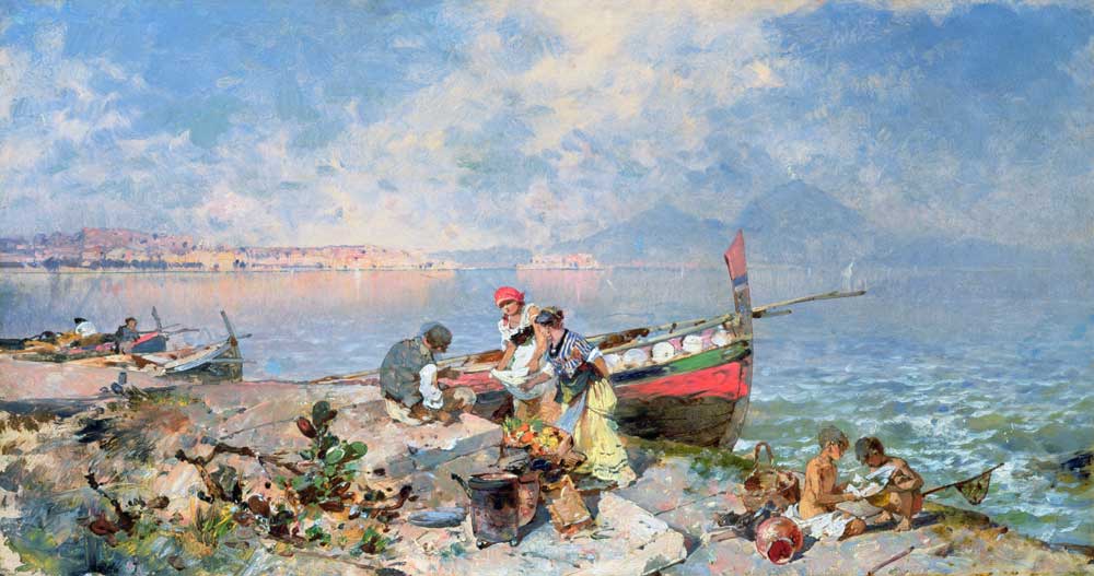 Bay of Naples (panel) à Franz Richard Unterberger