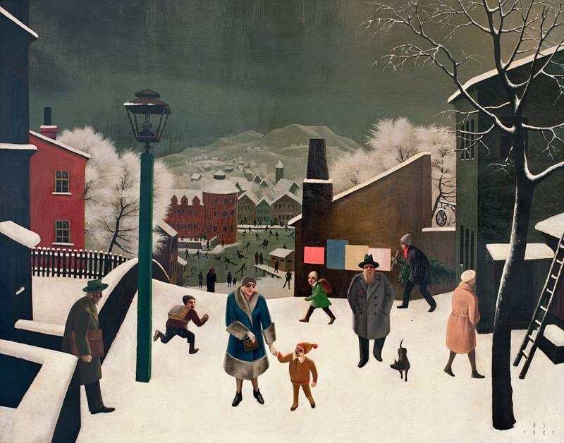 Winter in Town à Franz Sedlacek