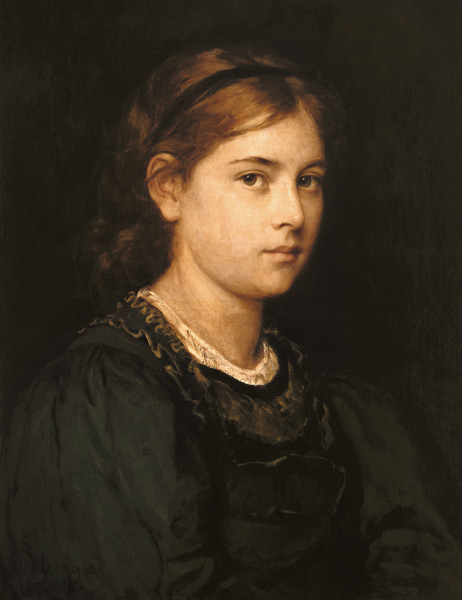 portrait de fille. à Franz von Defregger