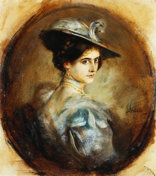 Porträt einer Dame. à Franz von Lenbach
