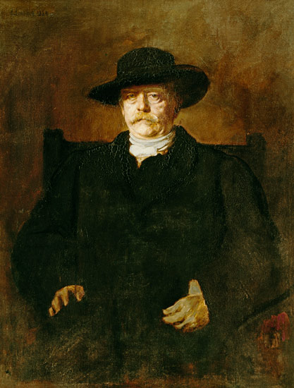 portrait d'Otto von Bismarck en civil avec le chapeau breitkrempigem. à Franz von Lenbach