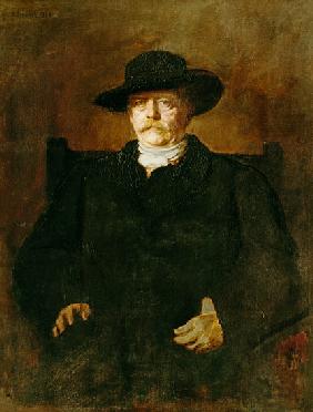 portrait d'Otto von Bismarck en civil avec le chapeau breitkrempigem.