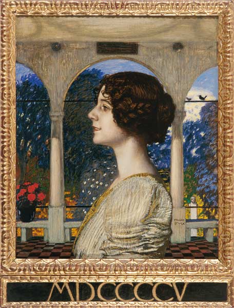 Weibliches Portrait, in der Säulenhalle à Franz von Stuck