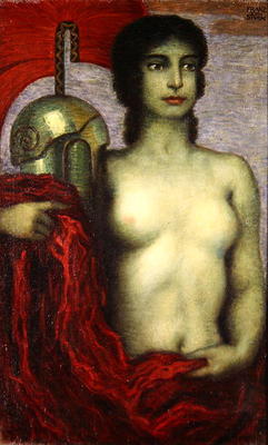 Athena, c.1923 (oil on canvas) à Franz von Stuck