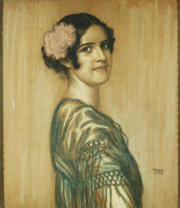 Mary, die Tochter des Malers als Spanierin. à Franz von Stuck