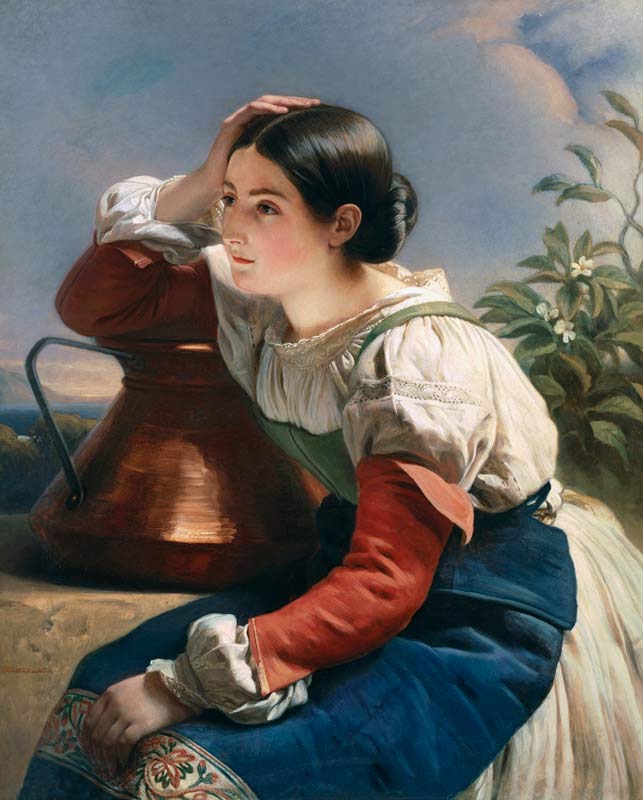 Portrait d'une jeune italienne au puits à Franz Xaver Winterhalter