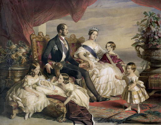 Queen Victoria (1819-1901) and Prince Albert (1819-61) with Five of the Their Children, 1846 (colour à Franz Xaver Winterhalter