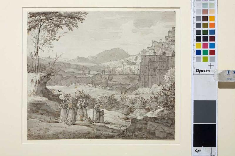 Ansicht von Subiaco mit Landleuten à Franz Theobald Horny