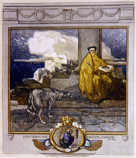 Illustration from Dante''s ''Divine Comedy'', Purgatory, Canto XI: 135 à Franz von (Choisy Le Conin) Bayros