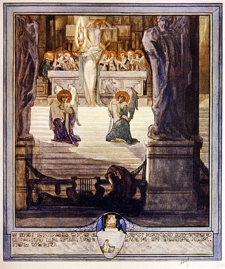 Illustration from Dante''s ''Divine Comedy'', Paradise, Canto XXVIII à Franz von (Choisy Le Conin) Bayros