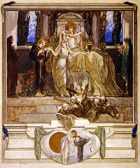 Illustration from Dante''s ''Divine Comedy'', Paradise, Canto XI à Franz von (Choisy Le Conin) Bayros