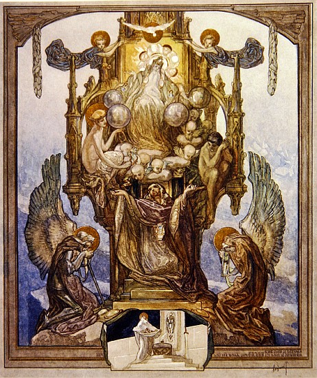 Illustration from Dante''s ''Divine Comedy'', Paradise, Canto VIII à Franz von (Choisy Le Conin) Bayros