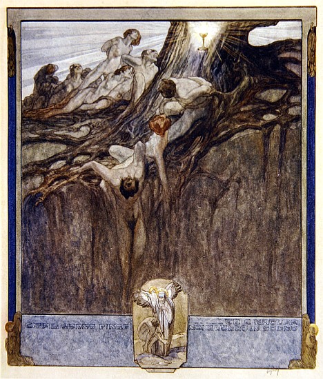 Illustration from Dante''s ''Divine Comedy'', Paradise, Canto IV à Franz von (Choisy Le Conin) Bayros