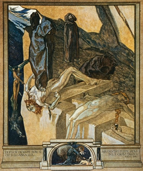 Illustration from Dante''s ''Divine Comedy'', Inferno, Canto XXIII à Franz von (Choisy Le Conin) Bayros