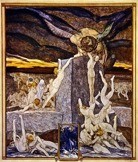 Illustration from Dante''s ''Divine Comedy'', Inferno, Canto XIX à Franz von (Choisy Le Conin) Bayros