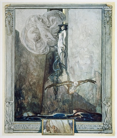 Illustration from Dante''s ''Divine Comedy'', Inferno, Canto IX. 28 à Franz von (Choisy Le Conin) Bayros