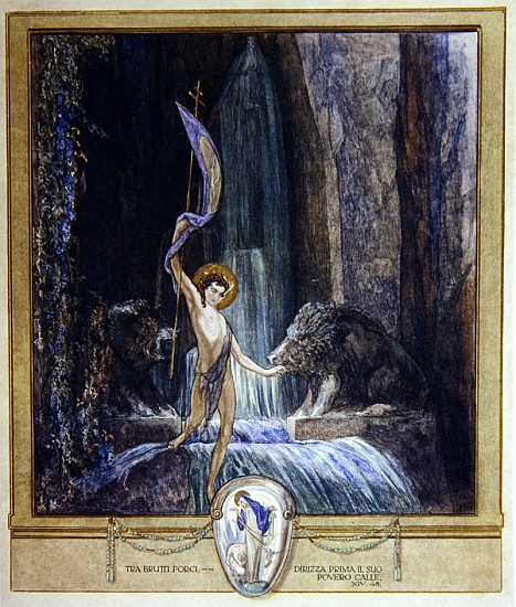 Illustration from Dante''s ''Divine Comedy'', Purgatory, Canto XIV: 45 à Franz von (Choisy Le Conin) Bayros