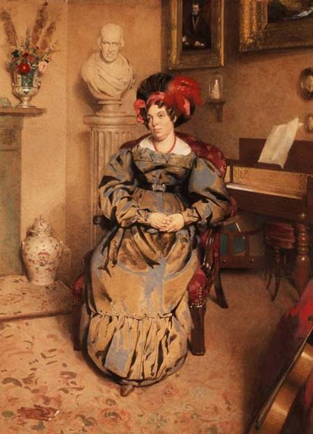 Portrait of a seated lady (watercolour) à Frederic Cruikshank