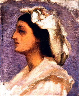 Head of an Italian Girl (oil on canvas) à Frederic Leighton